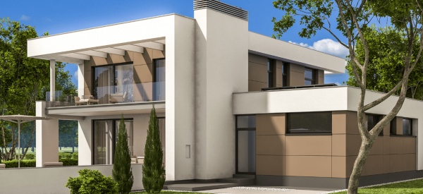 Villa dengan paduan warna pastel dan klasik